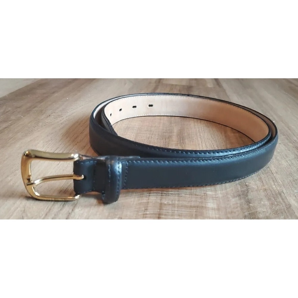 Blackβ Aniline Finshed Cashmere Leather Cowhide Lined Belt Men Size 42